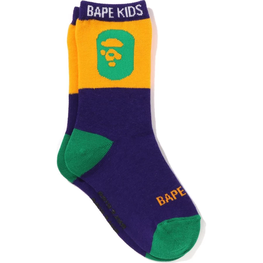Bape Ape Head Farbblock-Socken Für Kinder