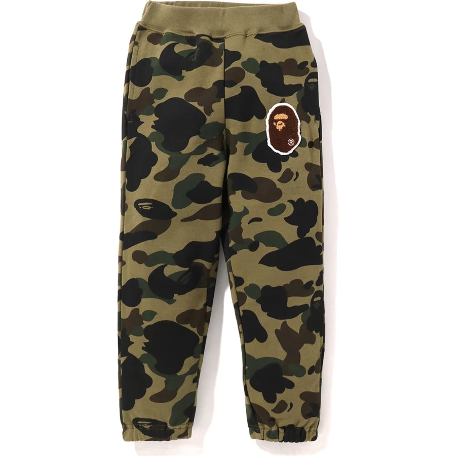 Bape 1ST CAMO APE HEAD PATCHED SWEAT PANTS KIDS