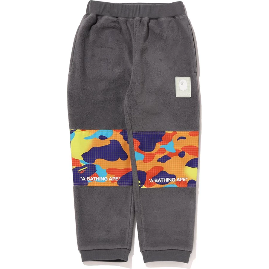 Bape GRID CAMO COLOR BLOCK FLEECE PANTS KIDS
