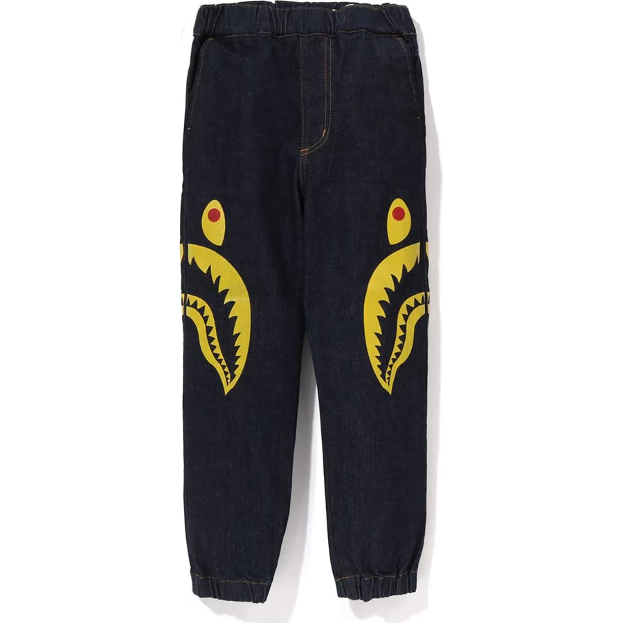 Bape Side Köpekbalığı Jogging Yapan Denim Pantolon çocuklar