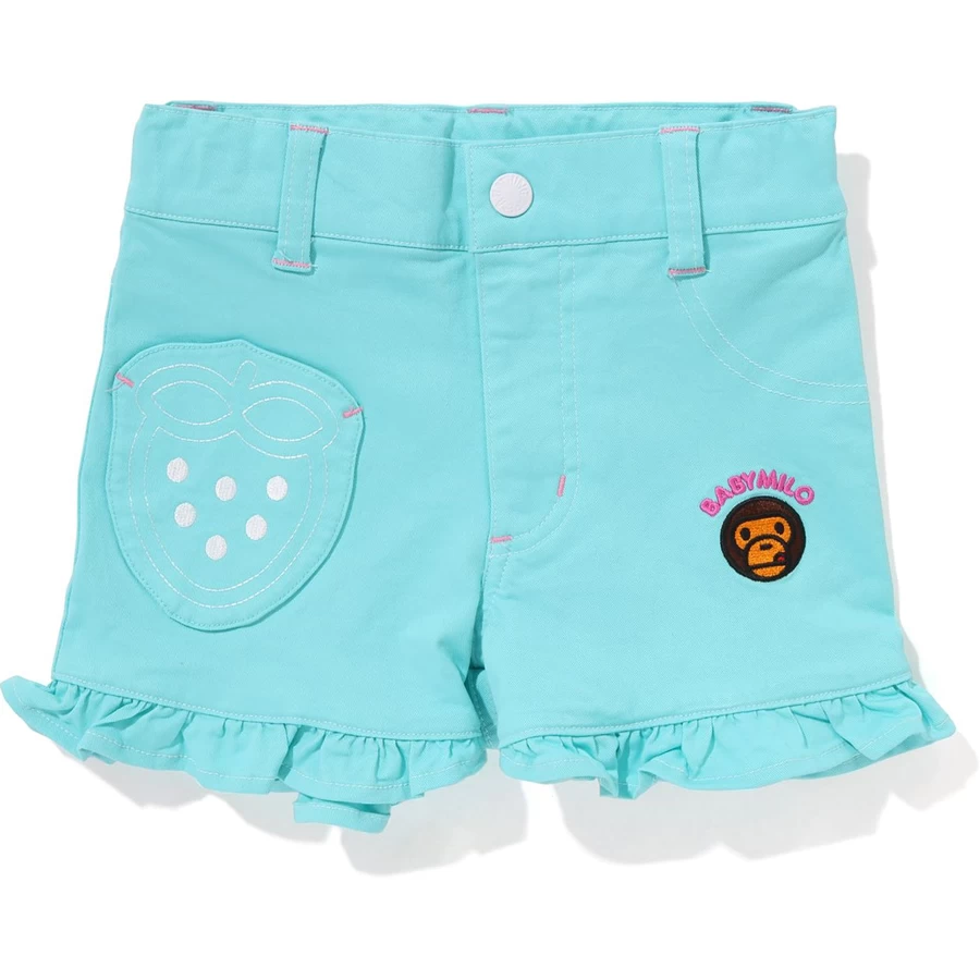 Short Bape Baby Milo Morango Com Babado Infantil