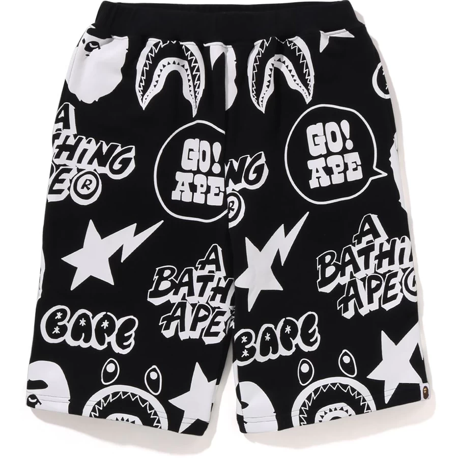 Bape BAPE GRAFFITI PATTERN SWEAT SHORTS KIDS