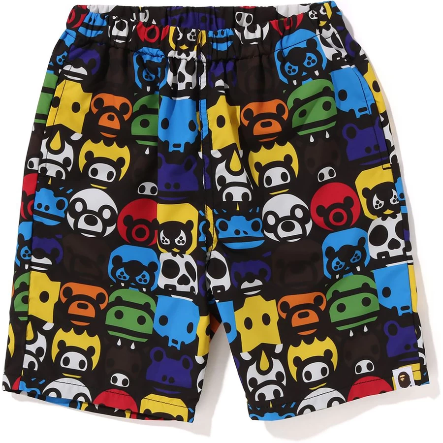 Bape MILO SAFARI BLOCK BEACH SHORTS KIDS