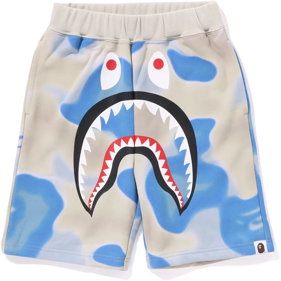 Bape LIQUID CAMO SHARK SWEAT SHORTS KIDS