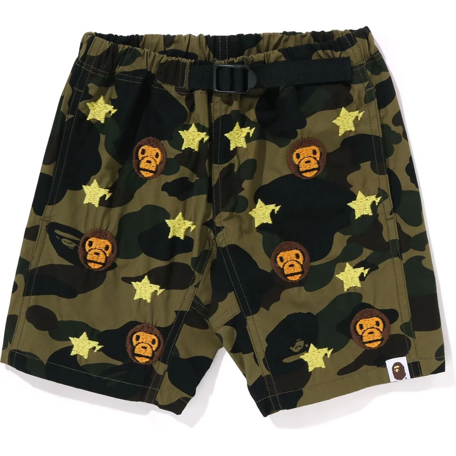 Bape 1ST CAMO BABY MILO STA EMBROIDERY CLIMBING SHORTS KIDS