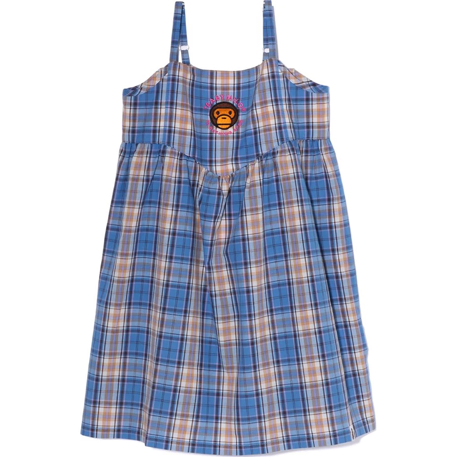 Bape CHECK BABY MILO CAMISOLE ONEPIECE KIDS