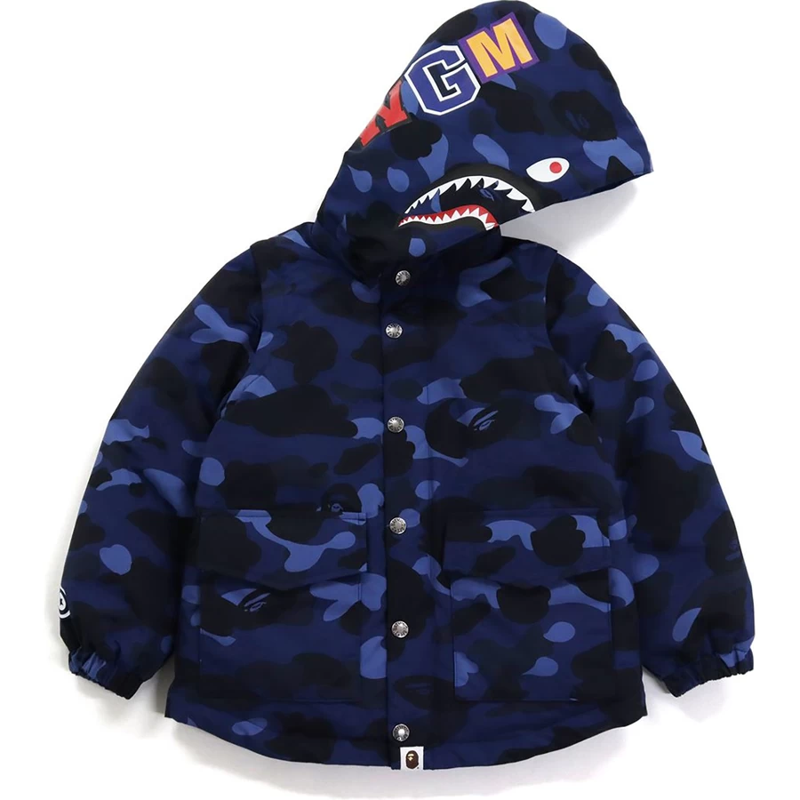 Bape COLOR CAMO SHARK 4WAY DOWN JACKET KIDS