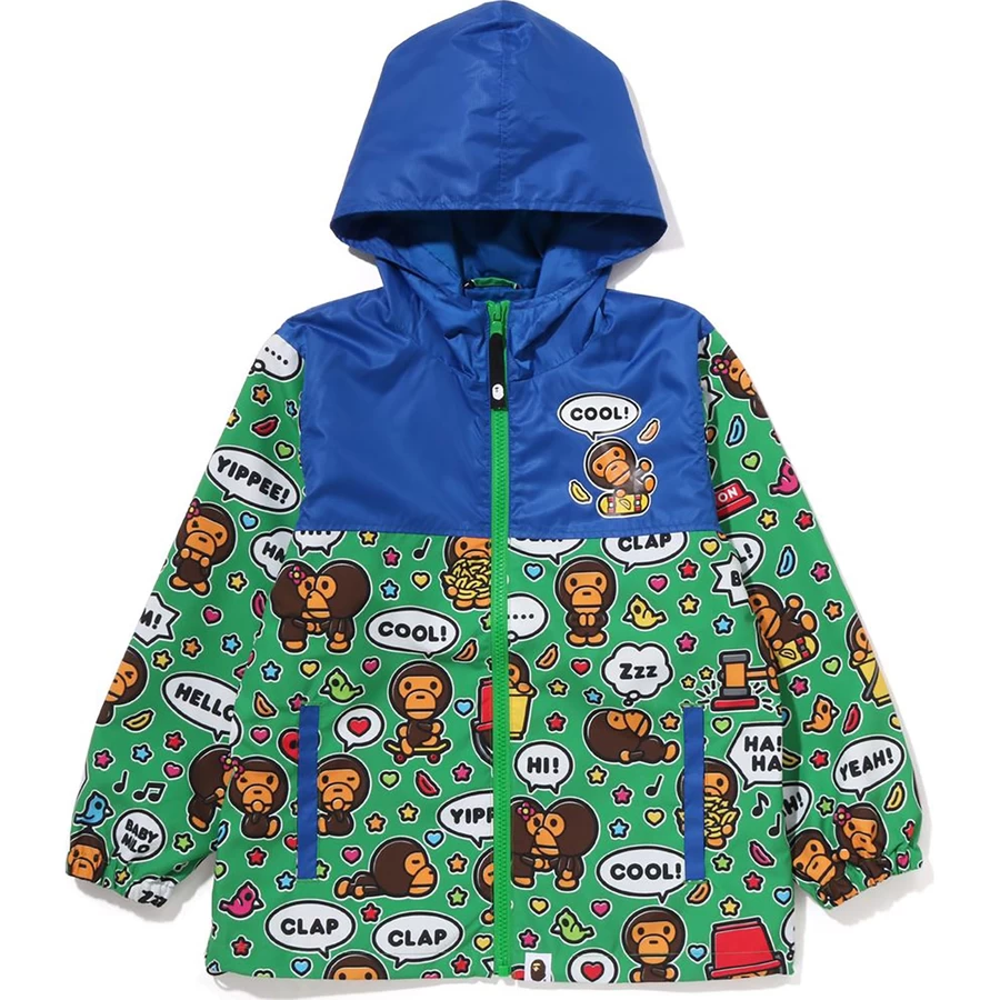Felpa Con Cappuccio A Blocchi Di Colore Per Bambini Bape Baby Milo Con Palloncino
