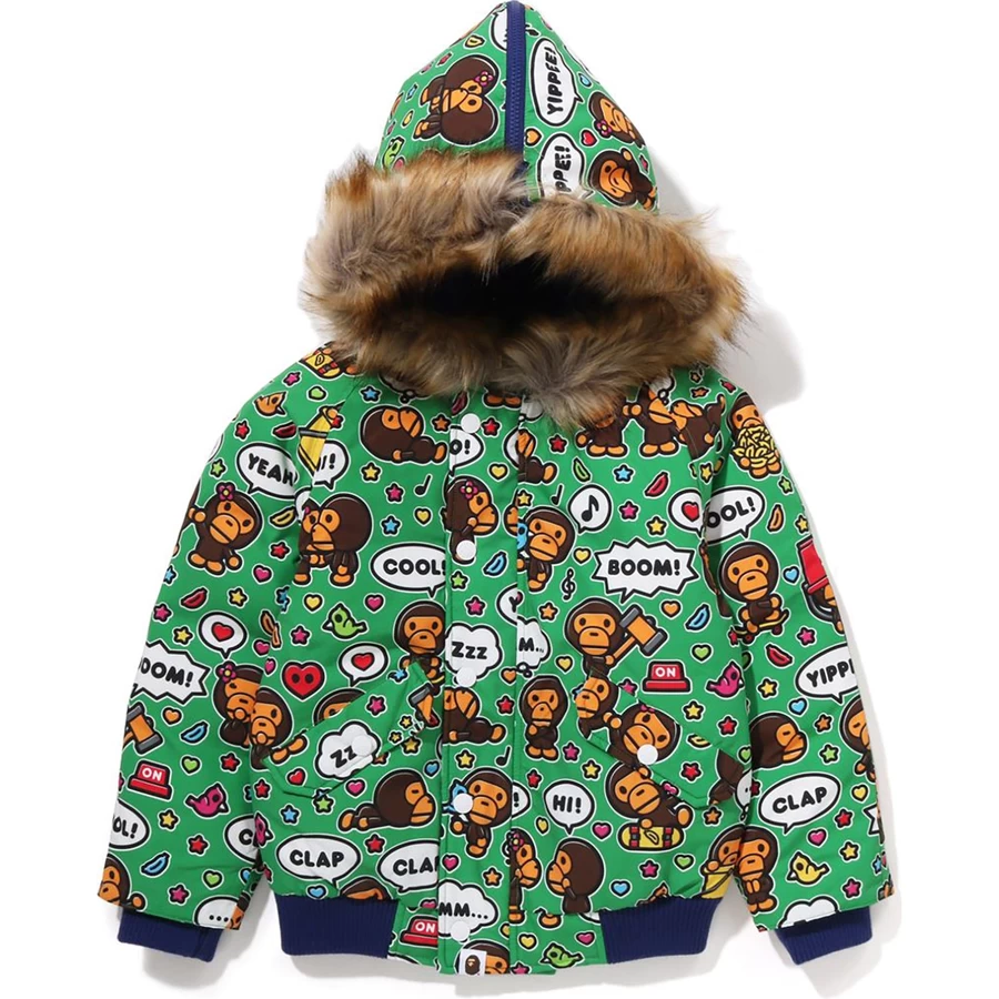Bape BABY MILO SPEECH BALLOON HOODIE DOWN JACKET KIDS