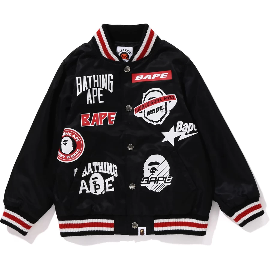 Bape EMBLEM PRINT STADIUM JACKET KIDS