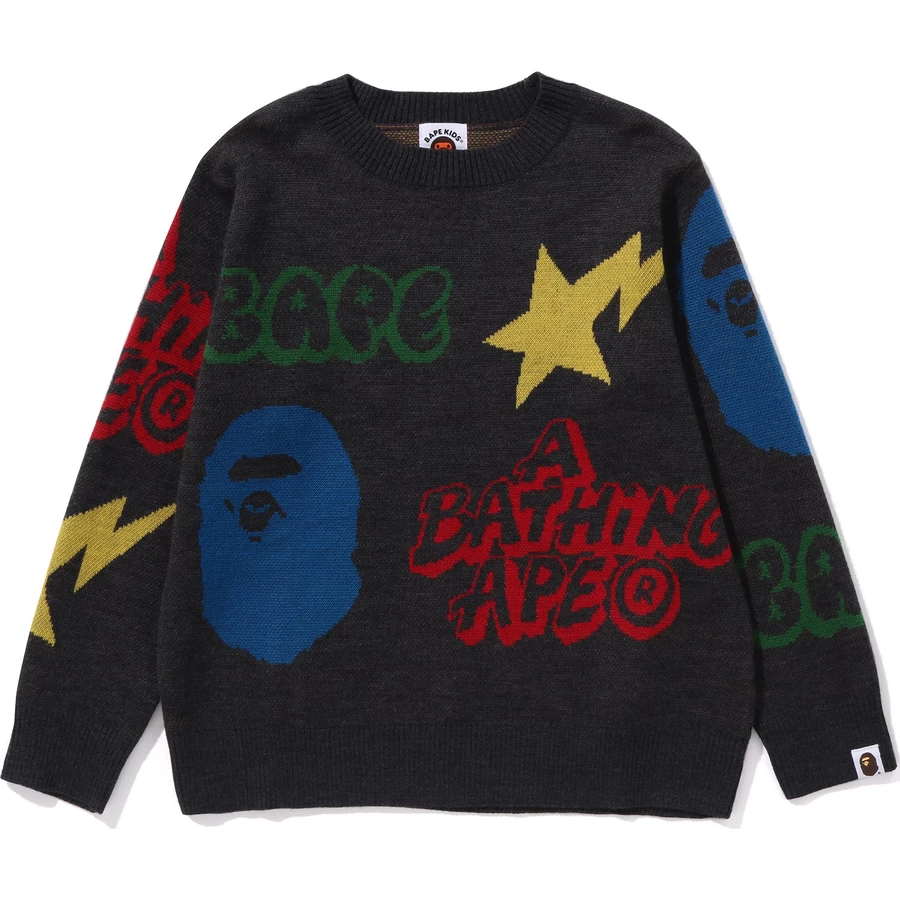 Bape Bape Grafiti Desen örgü çocuklar