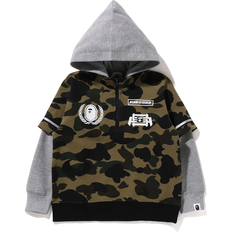 Bape 1ST CAMO BAPE RACING LAYERED PULLOVER HOODIE KIDS