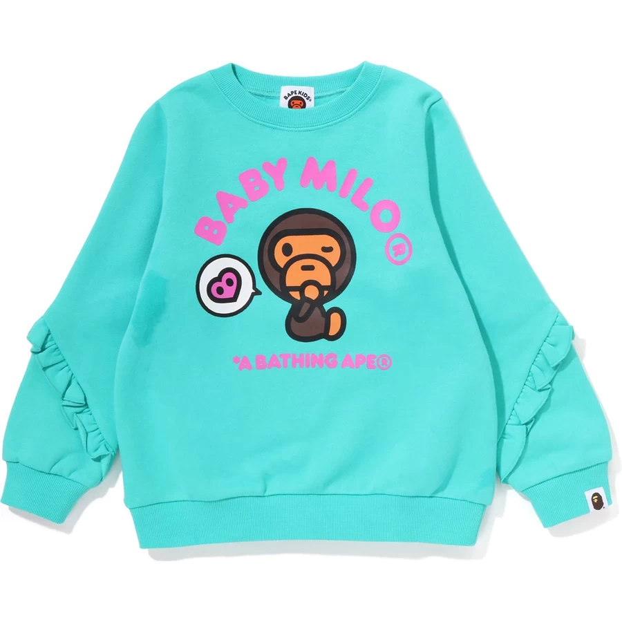 Bape BABY MILO HEART FRILL CREWNECK KIDS