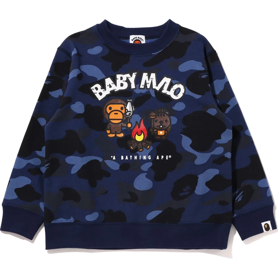 Bape COLOR CAMO BABY MILO CAMP CREWNECK KIDS