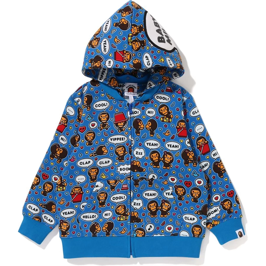 Bape BABY MILO SPEECH BALLOON ZIP HOODIE REMOVABLE KIDS