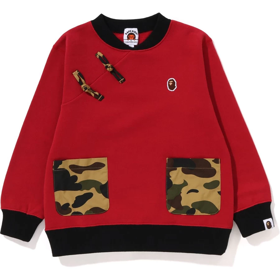 Bape 1ST CAMO CHINA BUTTON CREWNECK KIDS