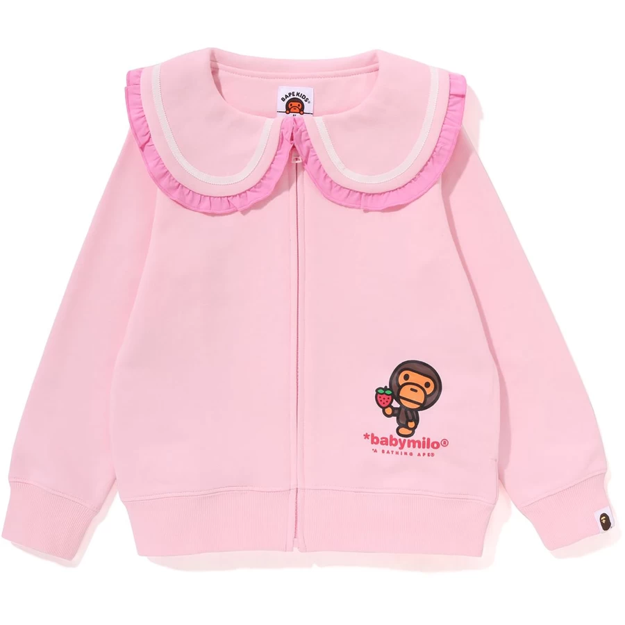 Bape BABY MILO STRAWBERRY FRILL COLLAR ZIP JACKET KIDS