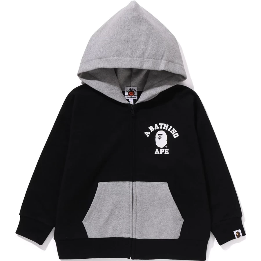 Bape One Point Koleji Fermuarlı Kapüşonlu üst Rahat Kesim çocuklar