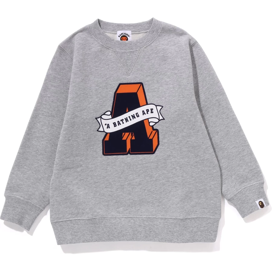 Bape A LETTERED CREWNECK KIDS