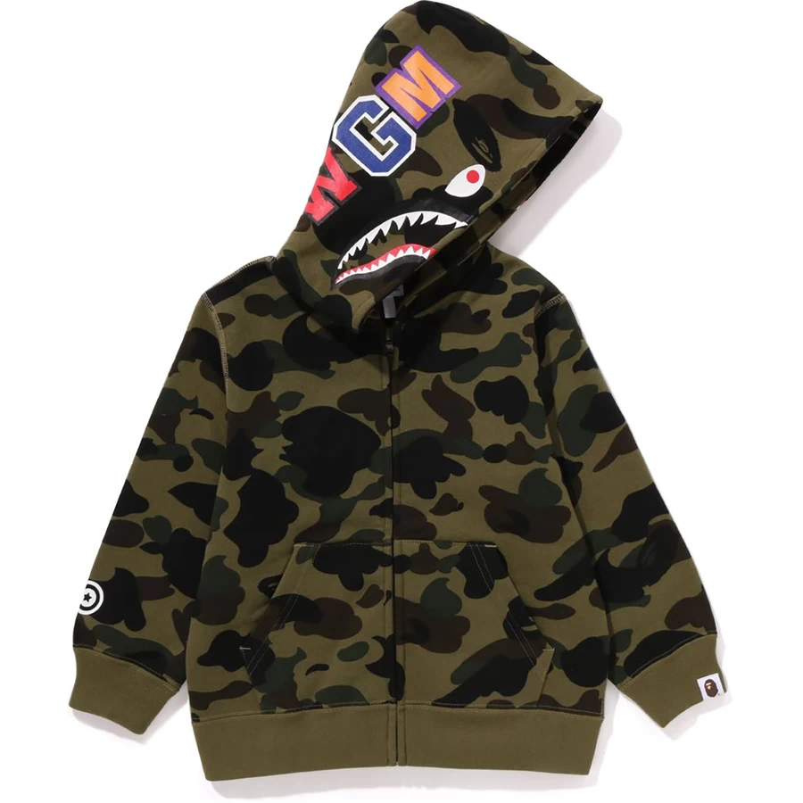 Bape 1ST CAMO SHARK ZIP HOODIE KIDS