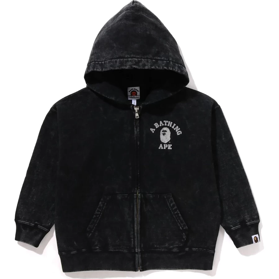 Bape COLLEGE OVERDYE ZIP HOODIE RELAXED FIT KIDS