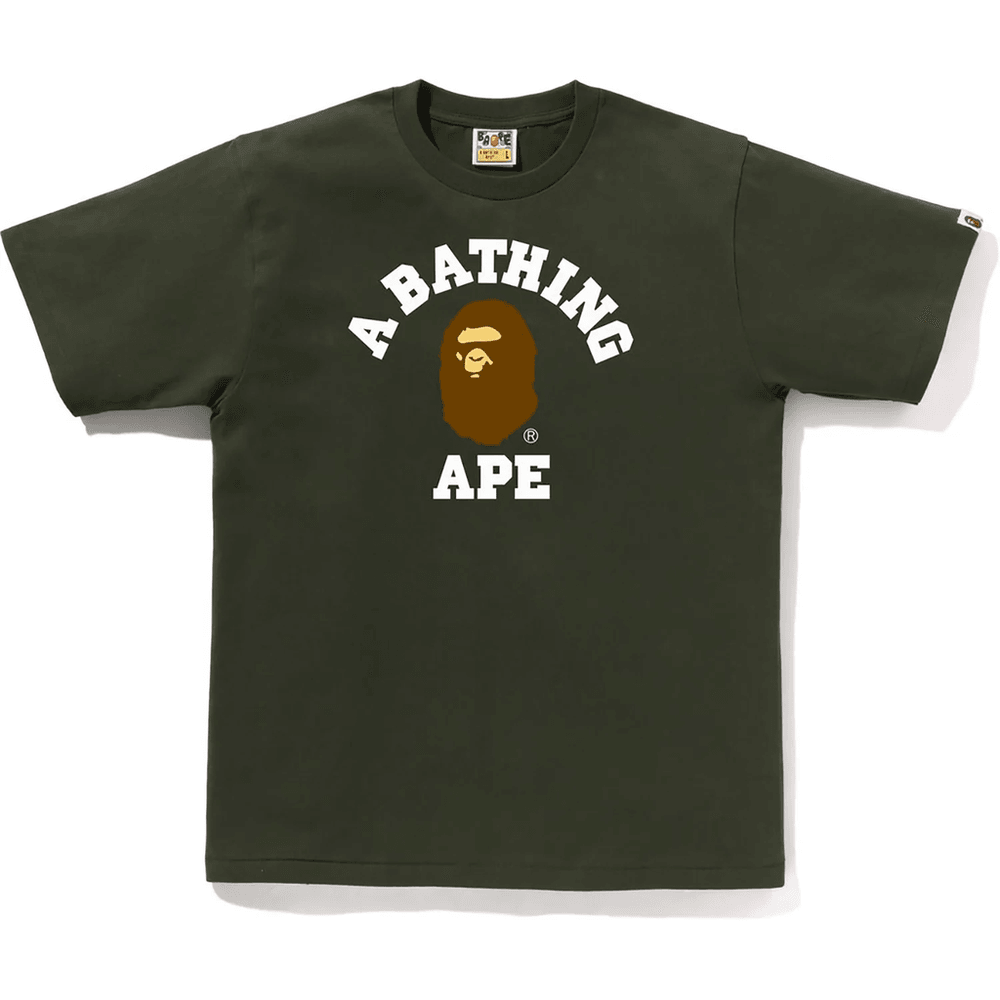 Bape COLLEGE TEE MENS Olive Drab