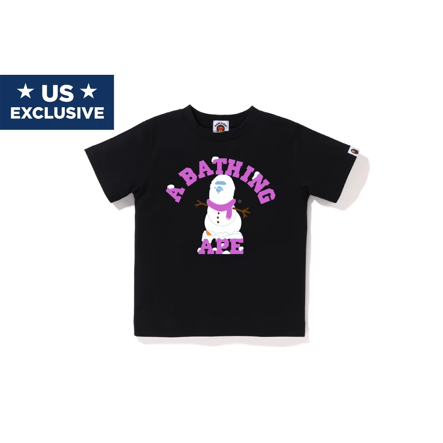 Bape APE SNOWMAN COLLEGE TEE KIDS