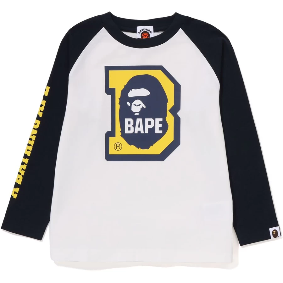 Bape Ape Head B Raglan L/S T-Shirt Für Kinder