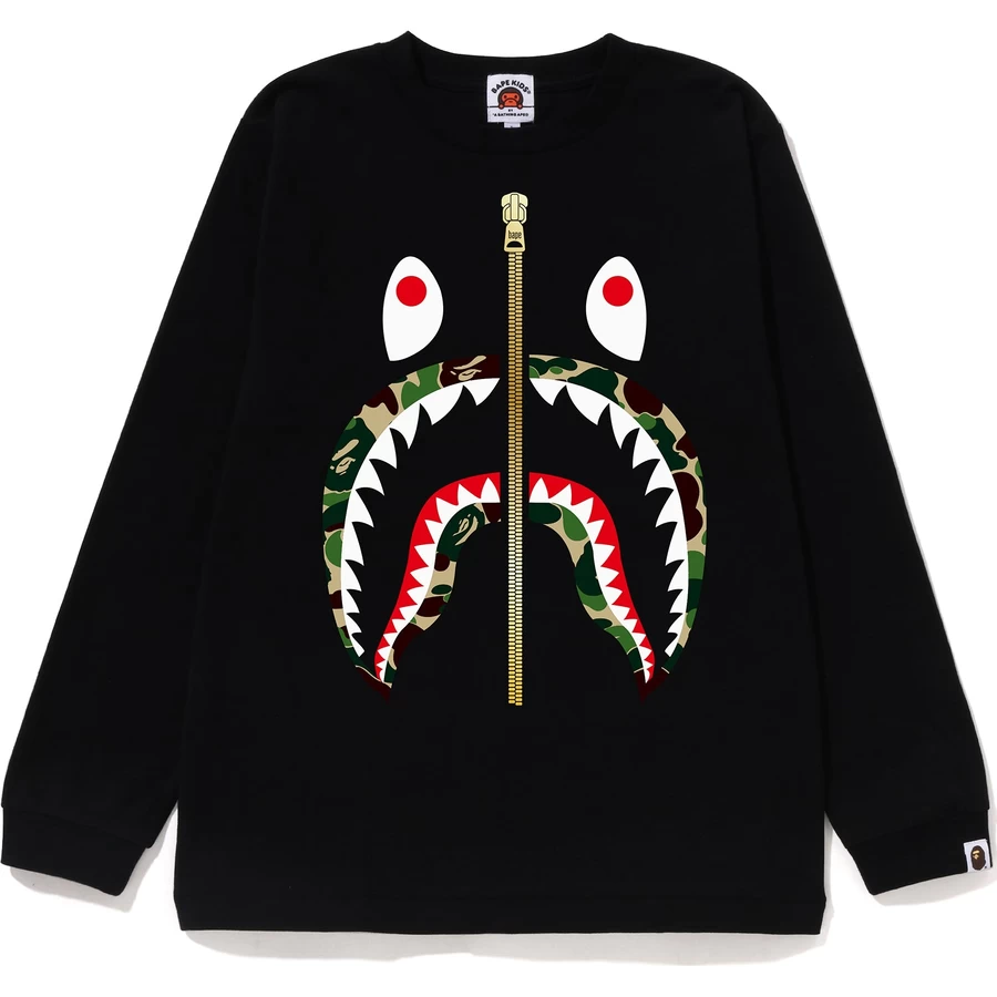 Bape Abc Camo Shark L/s Tee Jr Kids