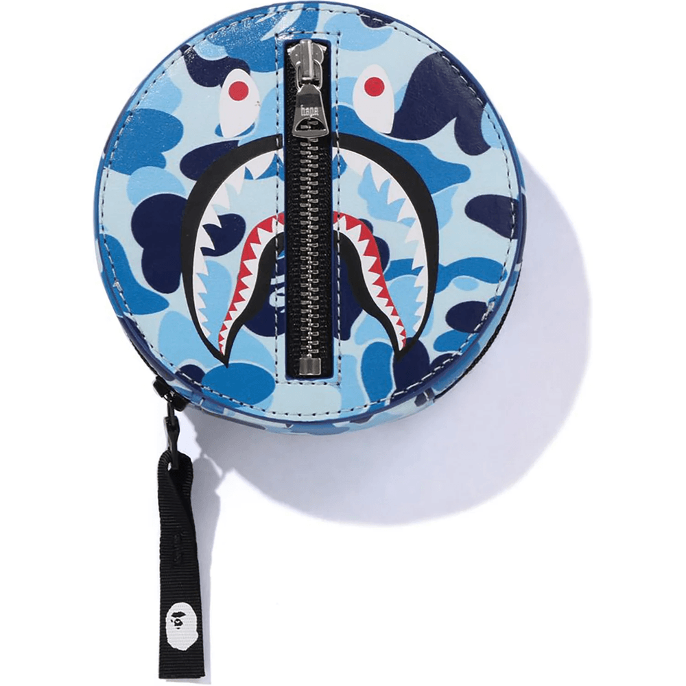 Bape ABC CAMO SHARK COIN CASE MENS Blue