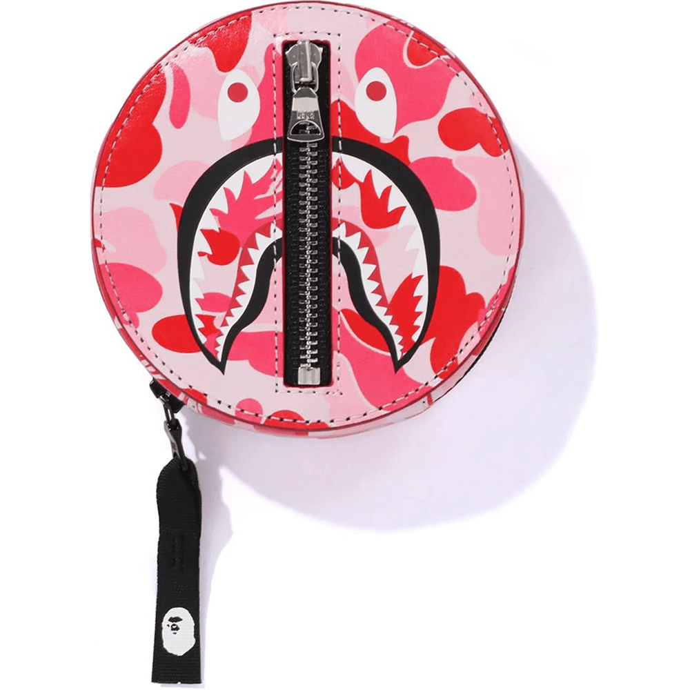 Bape ABC CAMO SHARK COIN CASE MENS Pink
