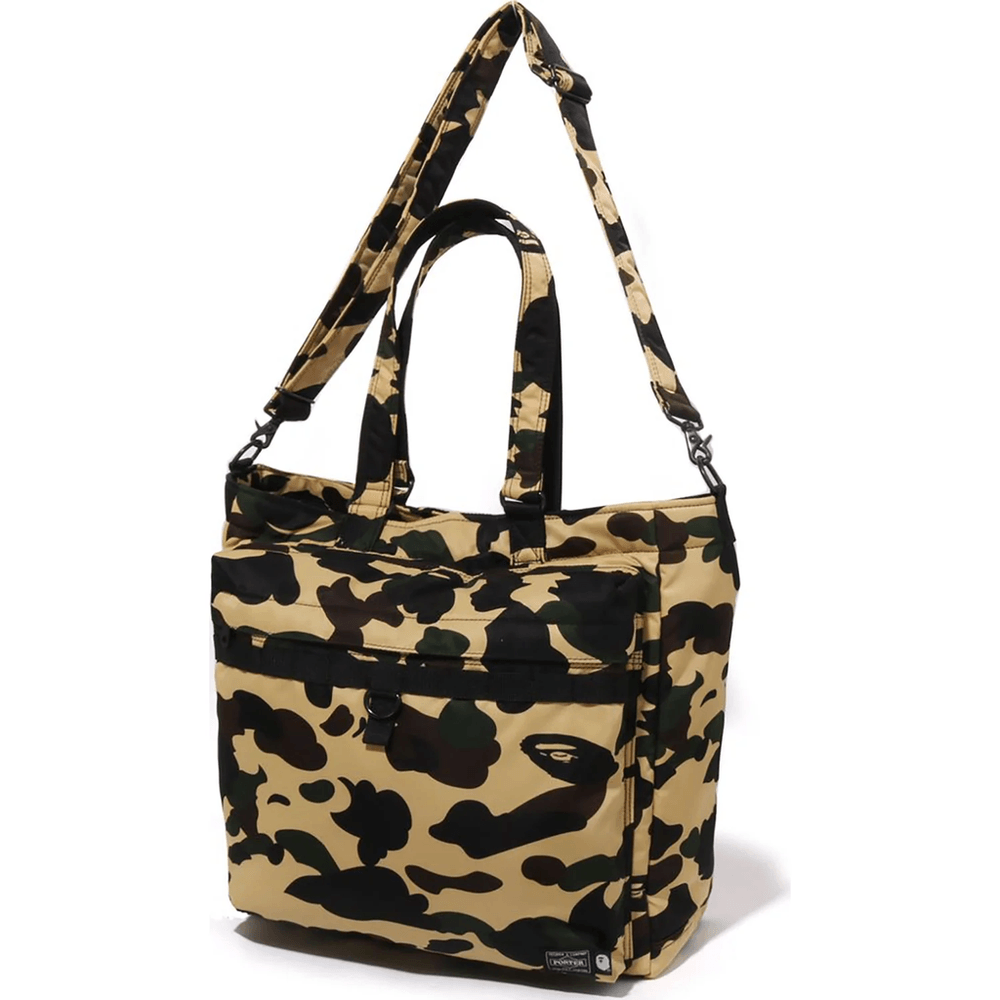 Bape PORTER 1ST CAMO UTILITY TOTE BAG MENS Yellow