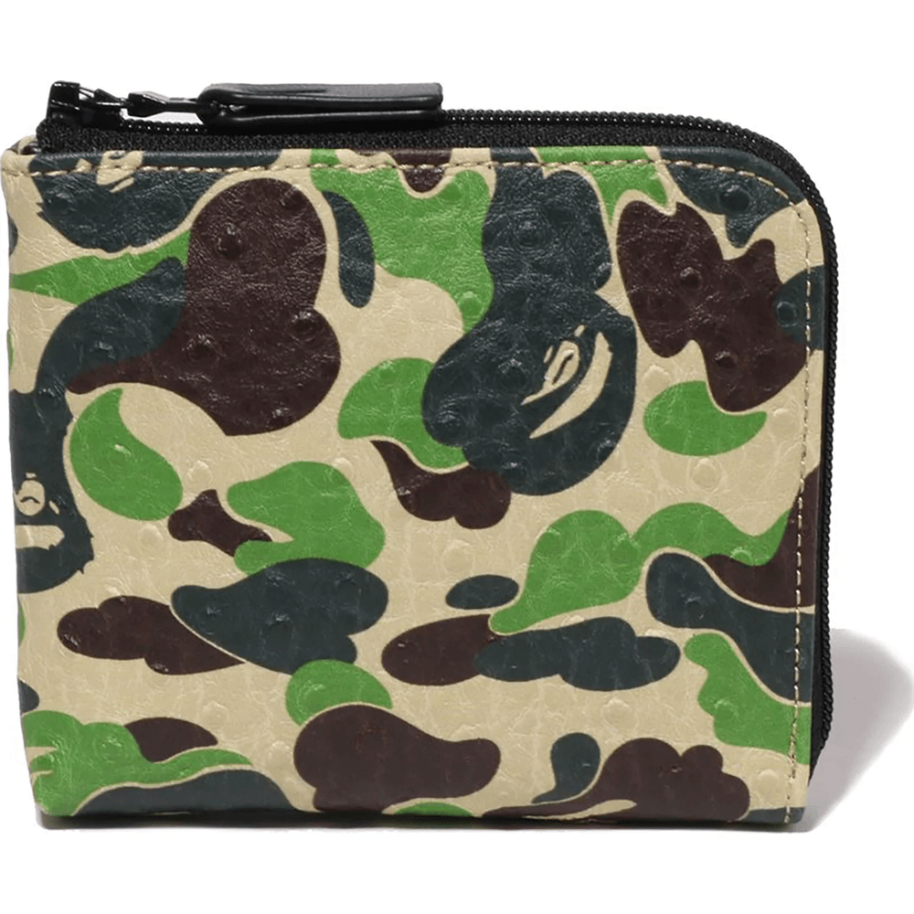 Bape ABC CAMO MINI ZIPPED WALLET Green