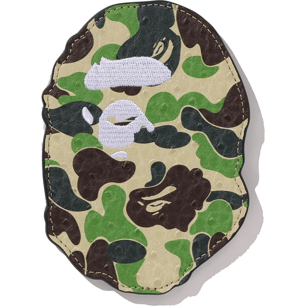 Bape ABC CAMO APE HEAD CARD CASE Green