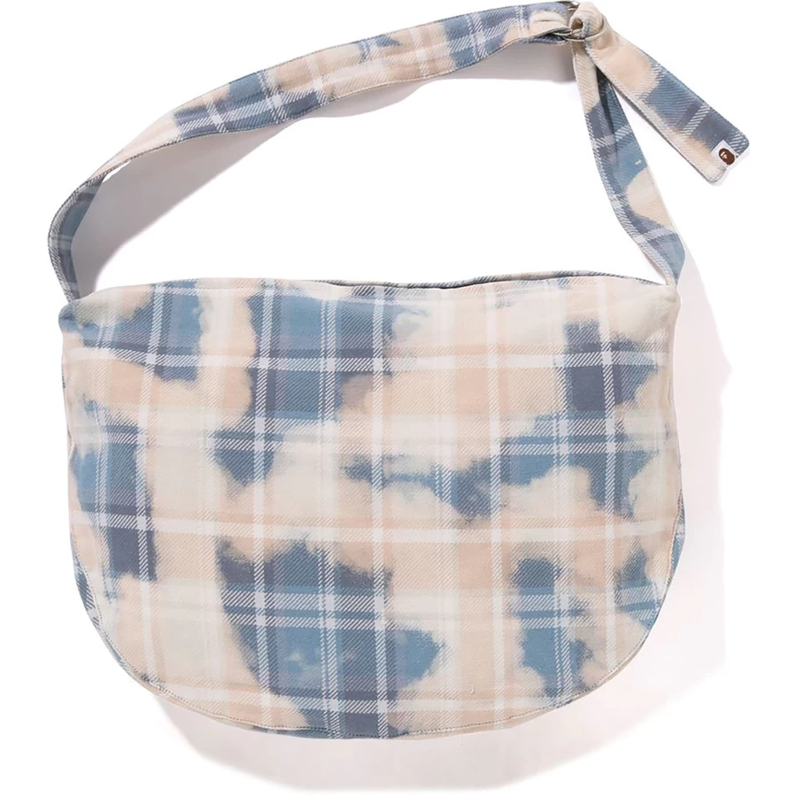 Bape BLEACHED BAPE CHECK FUROSHIKI BAG MENS