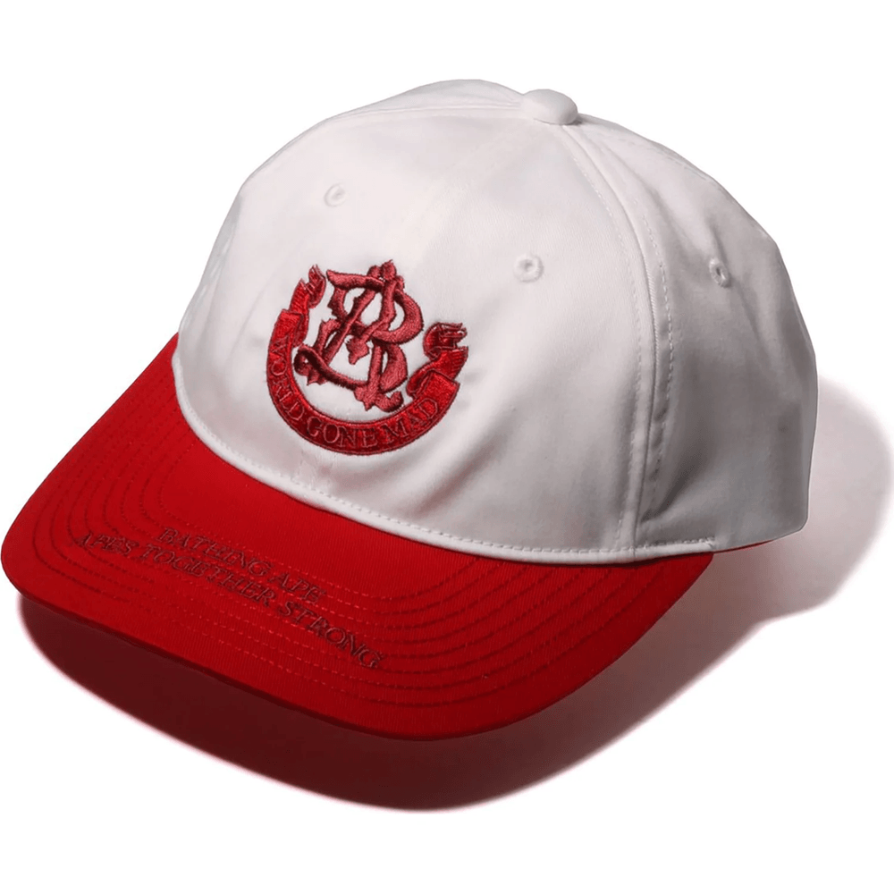 Bape CONTRAST PANEL COLLEGE CAP MENS Red