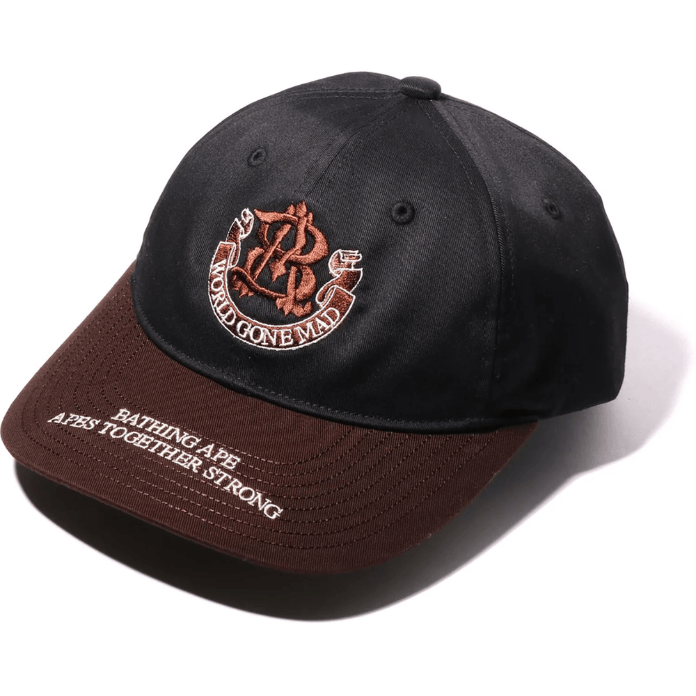 Bape CONTRAST PANEL COLLEGE CAP MENS Black