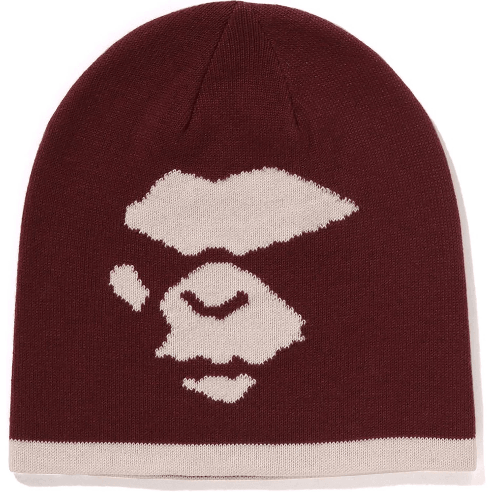 Bape MAD FACE KNIT CAP MENS Burgundy