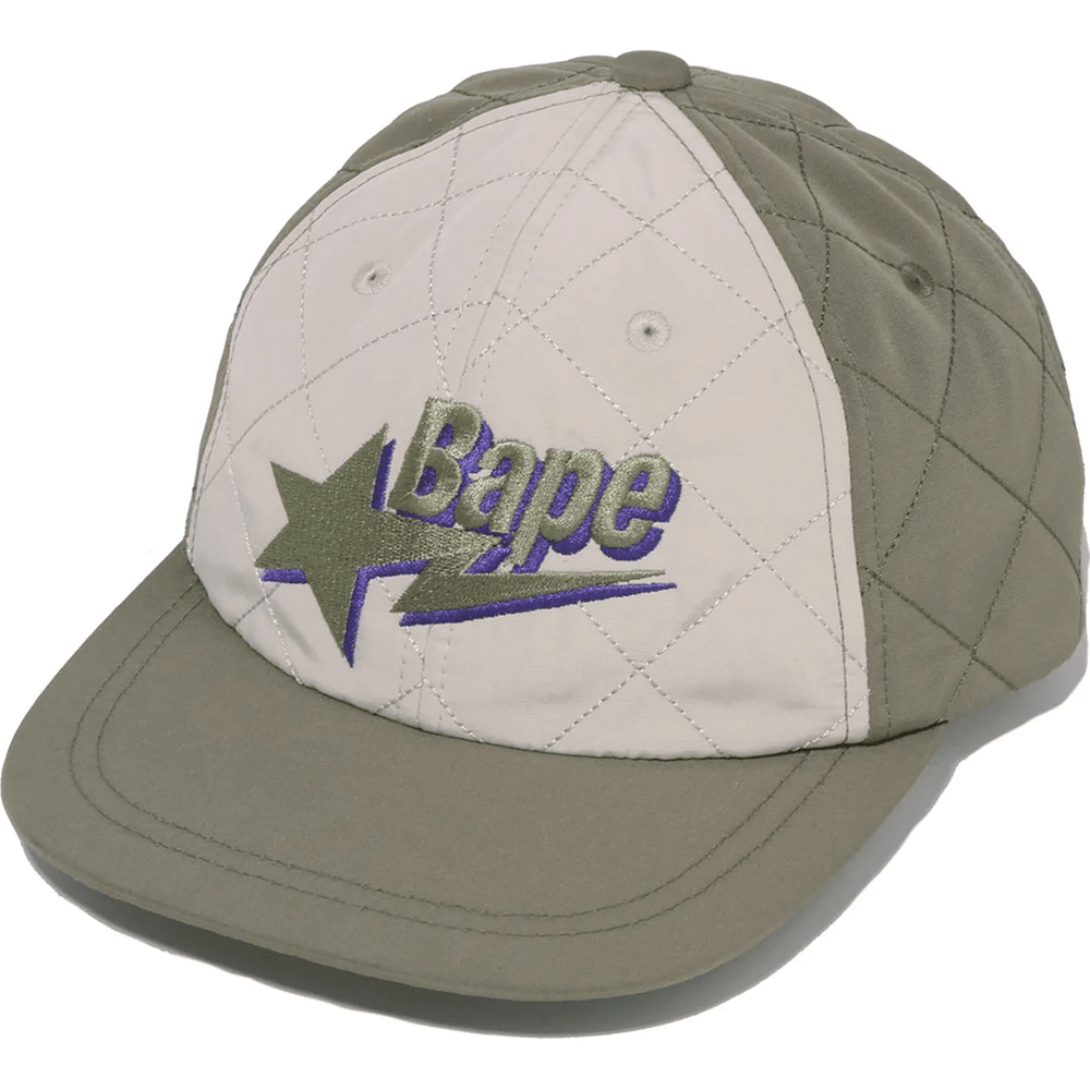 BAPE STA LOGO QUILTING CAP MENS Olive Drab