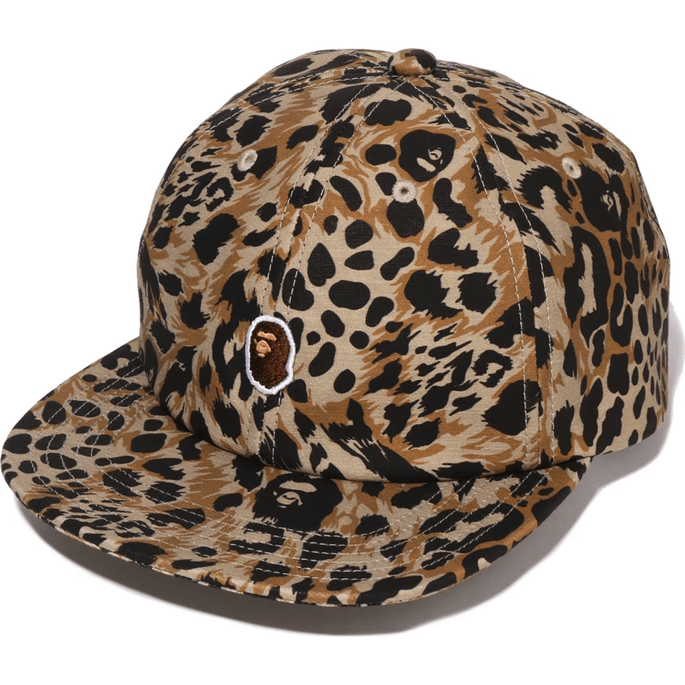 Bape WILD LEOPARD PATTERN ONE POINT CAP MENS Beige