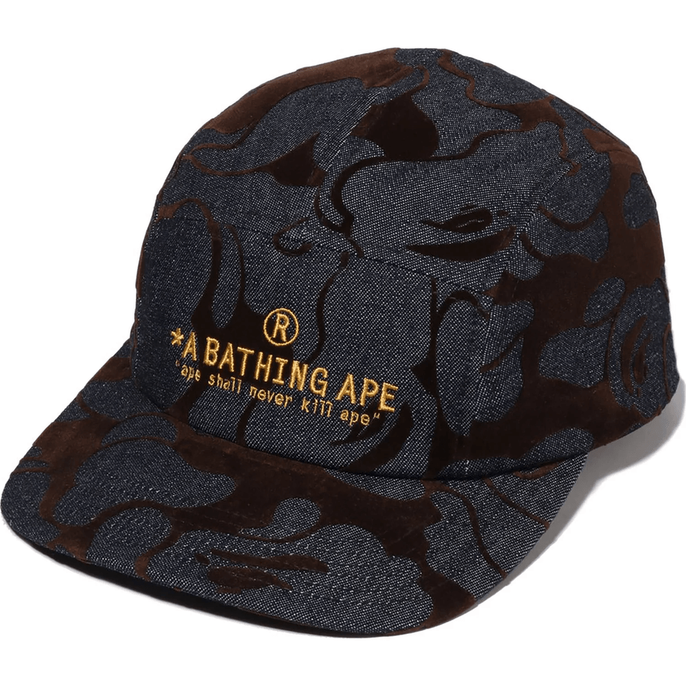 Bape CAMO FLOCKED DENIM JET CAP MENS Indigo