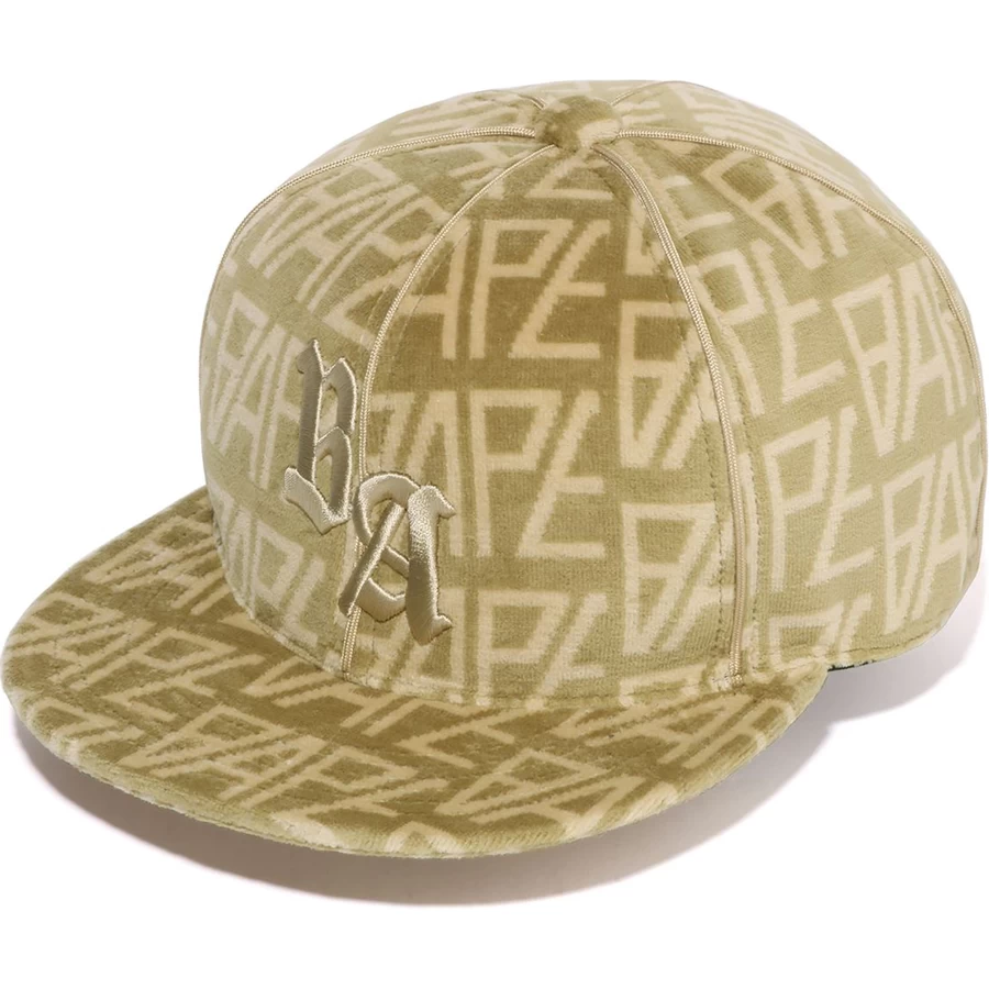 Bape BAPE LOGO MONOGRAM VELOUR CAP MENS