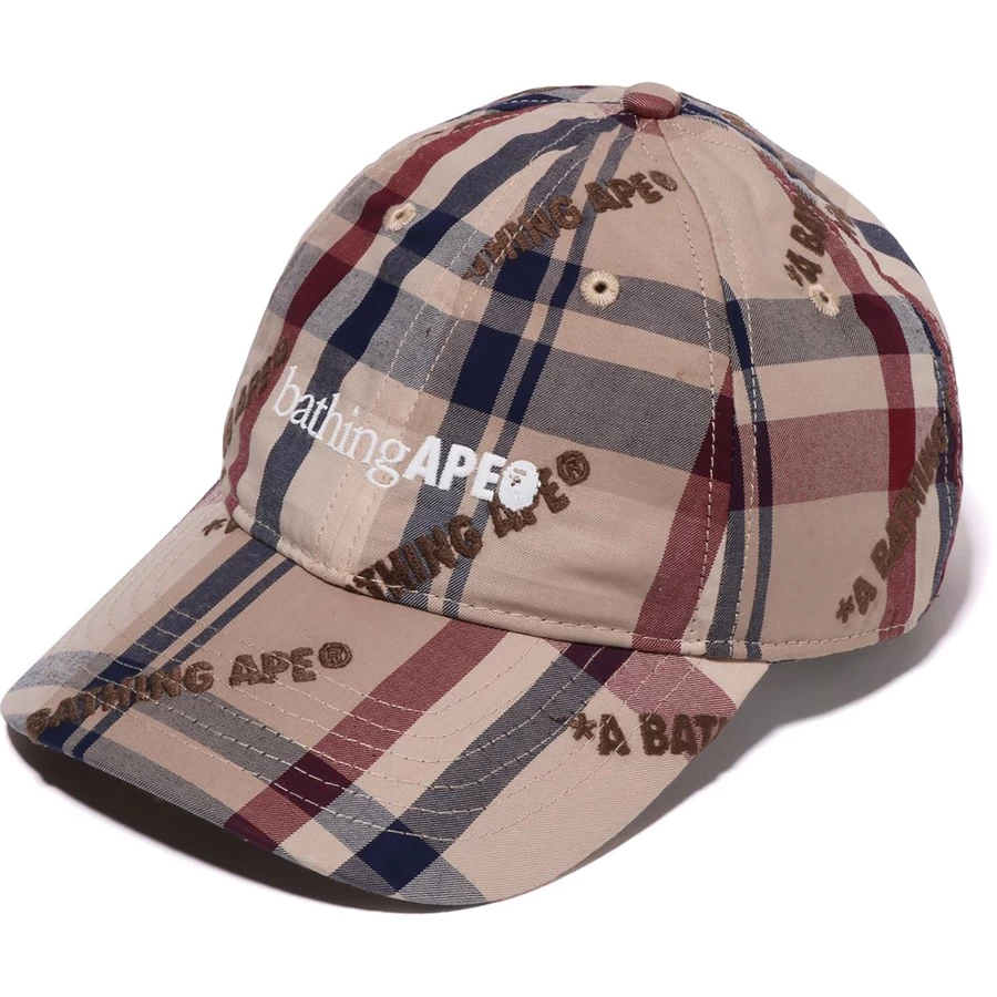 Bape A BATHING APE LOGO CHECK PATTERN CAP