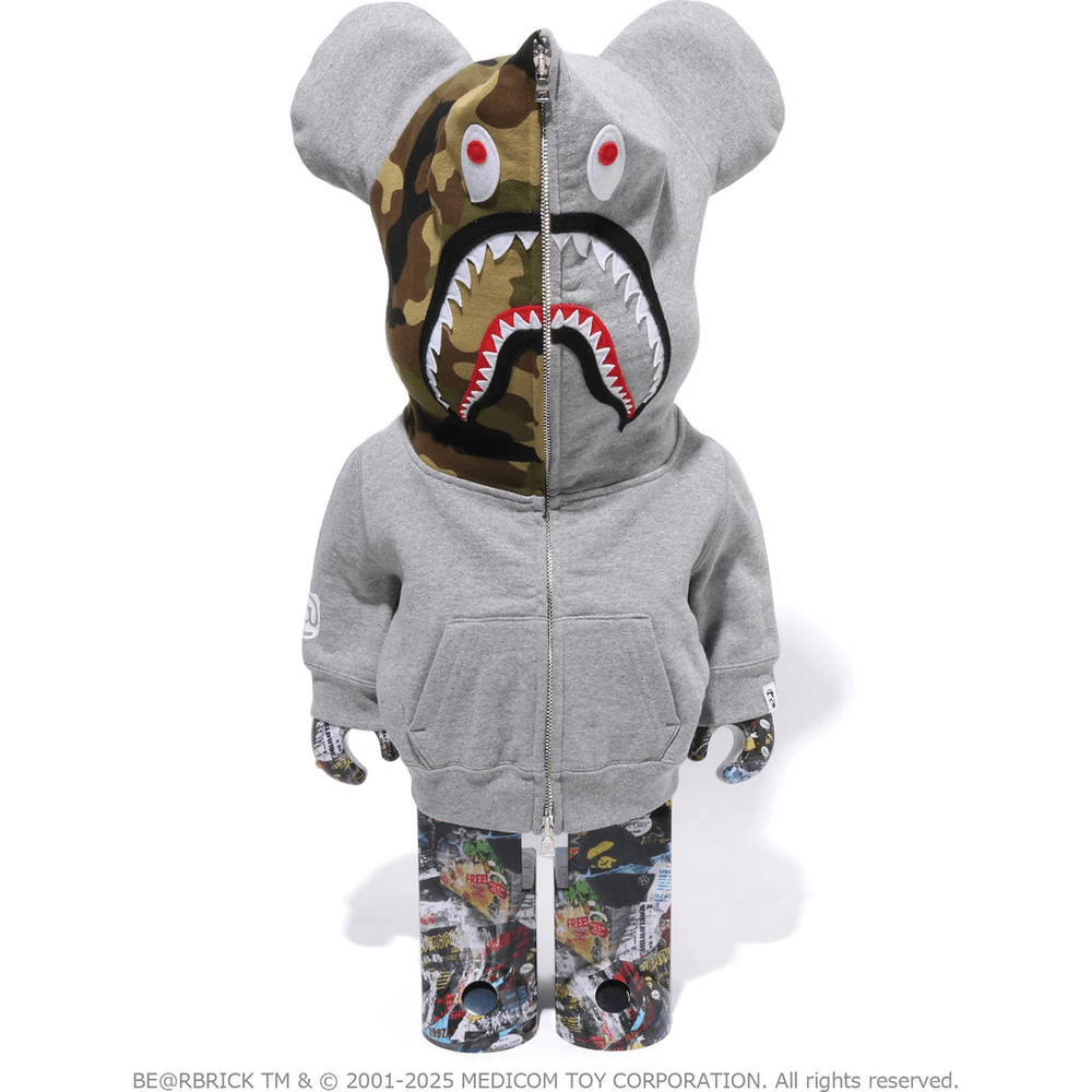 Bape LEGACY CAMO SHARK BE@RBRICK 1000% Gray