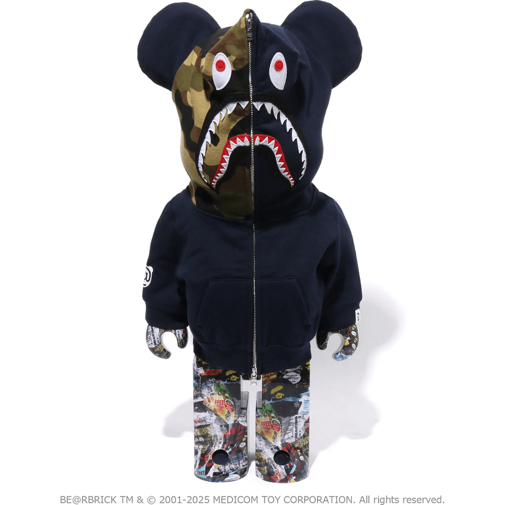 Bape LEGACY CAMO SHARK BE@RBRICK 1000% Navy