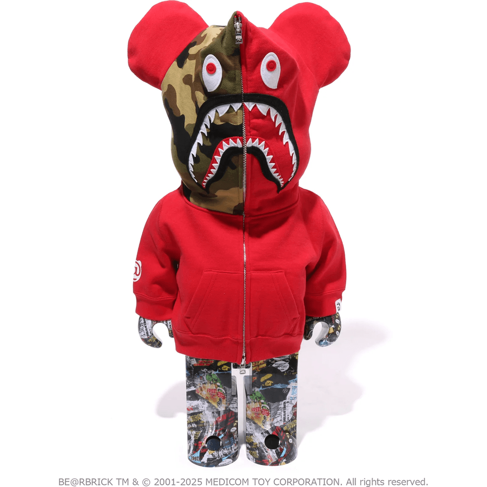 Bape LEGACY CAMO SHARK BE@RBRICK 1000% Red
