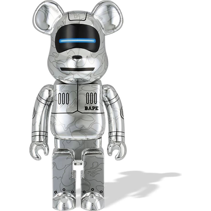 Bape Baby Milo X Hajime Sorayama X Be@rbrick Sudrabs 1000%