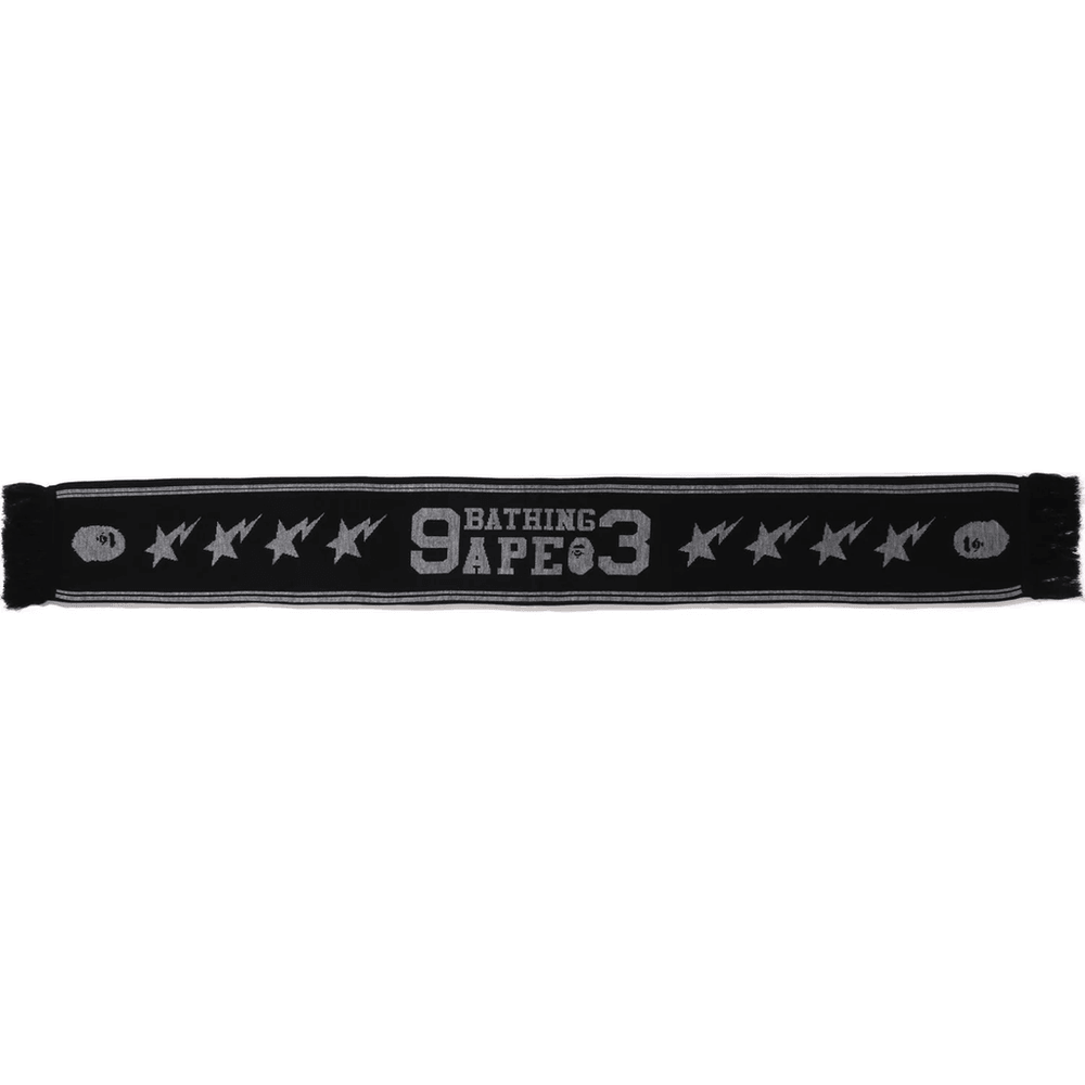 JACQUARD BAPE LOGO LONG SCARF MENS Black