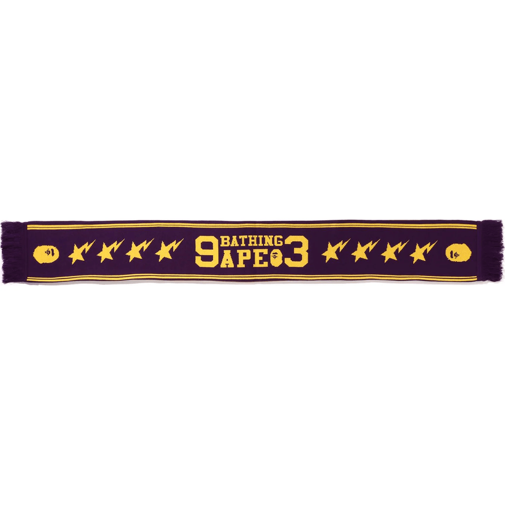 JACQUARD BAPE LOGO LONG SCARF MENS Purple