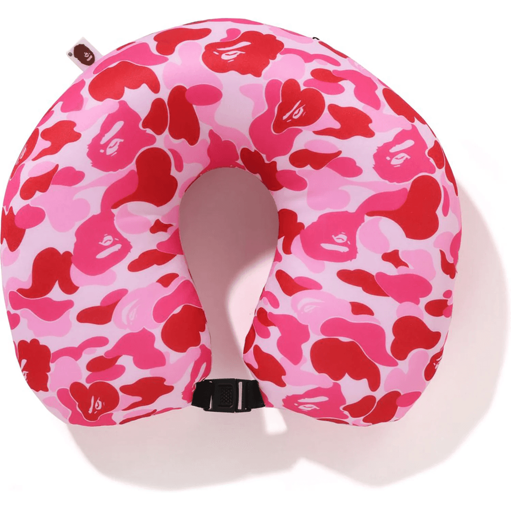 Bape ABC CAMO 2WAY APE HEAD NECK PILLOW Pink